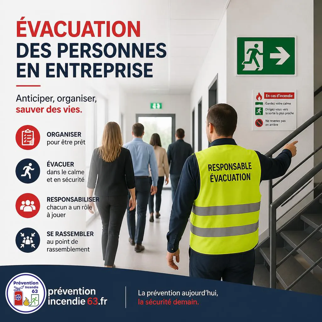 formation evacuation incendie 1 Formation à l’évacuation incendie en entreprise avec salariés, responsable d’évacuation et consignes de sécurité vers le point de rassemblement