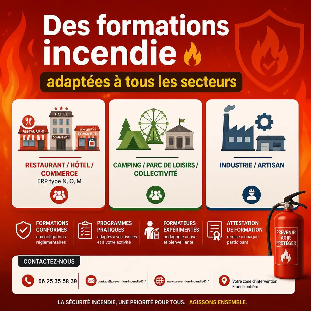formation incendie commerce Formations incendie adaptées à tous les secteurs d'activité de loisirs : commerces, hôtels, restaurants, campings, parcs...